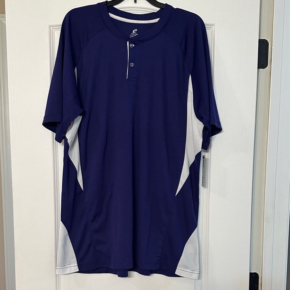 Men's purple and white Athletic jersey